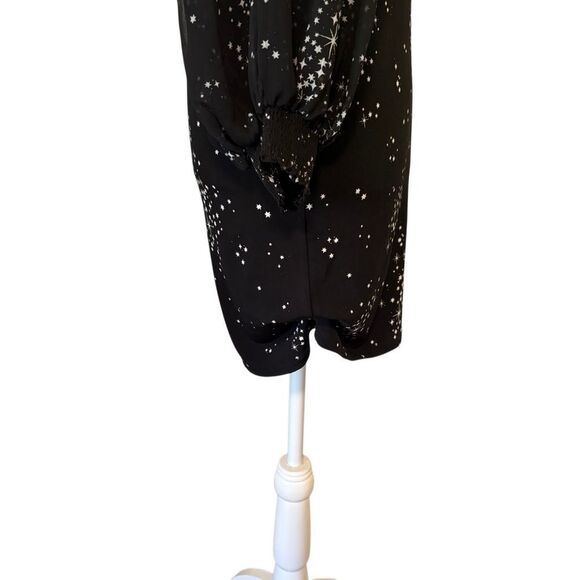 WHBM Black and White Starry Dress with Sheer Sleeves. NEW w/ Tags. Size XXSP. - Picture 7 of 15